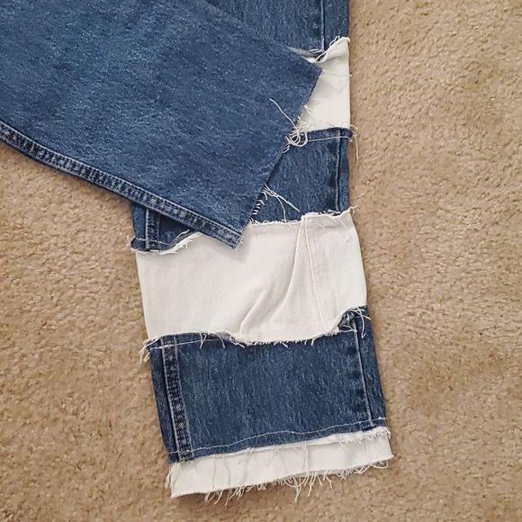 Levi's Distressed Hand Painted Cut Out 505 Jeans - 32 x 29 - Picture 10 of 11